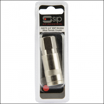 SIP 1/4 inch  Slimline Silver Female Coupler Pack - Code 04075