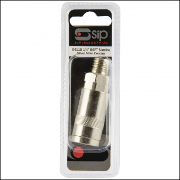 SIP 1/4 inch  Display Pack Slimline Male Coupler - Code 04110