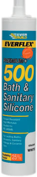 Everbuild 500 Bath & Sanitary Silicone White 310ml Box Qty 25