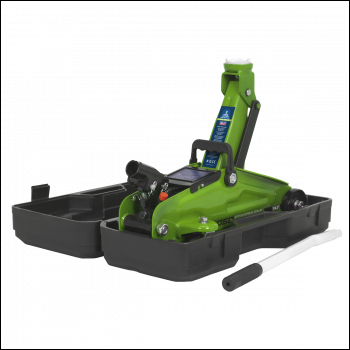 Sealey 1050CXDHV Short Chassis Trolley Jack with Storage Case 2 Tonne - Green