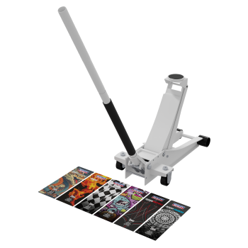 Sealey 2000CW Low Entry Custom Design Trolley Jack with Rocket Lift 2 Tonne - White
