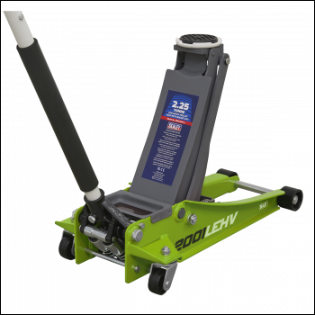 Sealey 2001LEHV Low Profile Rocket Lift Trolley Jack 2.25 Tonne - Green