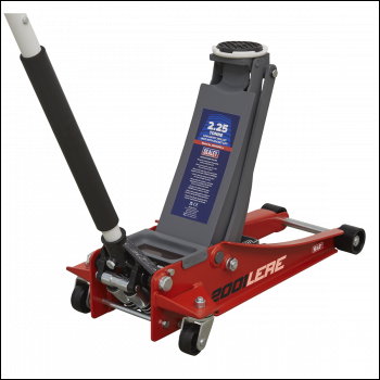 Sealey 2001LERE Low Profile Trolley Jack with Rocket Lift 2.25 Tonne - Red