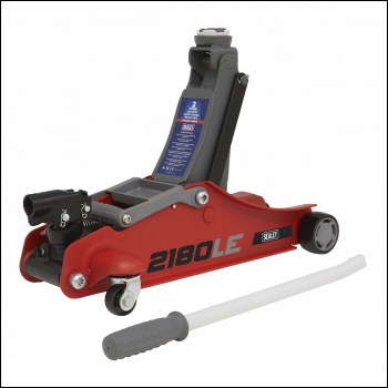 Sealey 2180LE 180° Handle Low Profile Short Chassis Trolley Jack 2 Tonne - Red