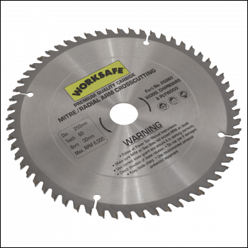 Sealey 25060 Worksafe® TCT Saw Blade 250 x 30mm 60tpu