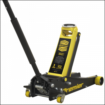Sealey 3040AY Premier Low Profile Trolley Jack with Rocket Lift 3 Tonne - Yellow