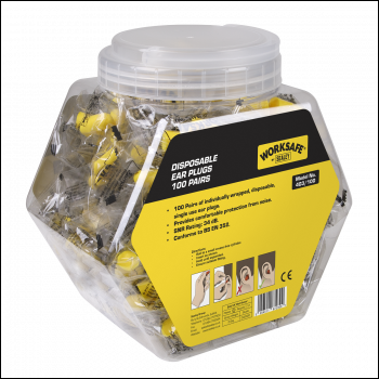Sealey 403/100 Worksafe® Disposable Ear Plugs - 100 Pairs