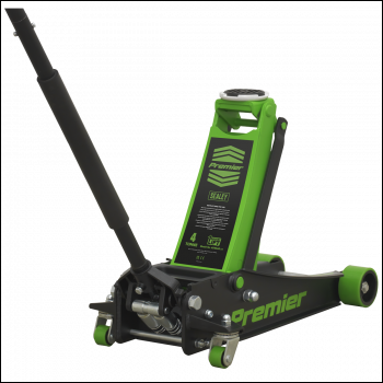 Sealey 4040AG Premier Low Profile Trolley Jack with Rocket Lift 4 Tonne - Green