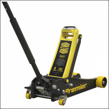 Sealey 4040AY Premier Low Profile Trolley Jack with Rocket Lift 4 Tonne - Yellow