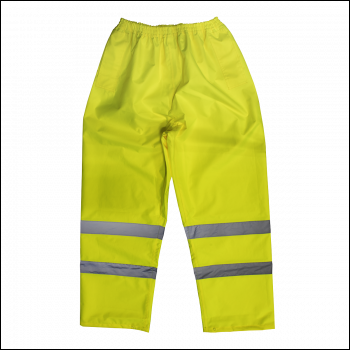 Sealey 807L Worksafe® Hi-Vis Yellow Waterproof Trousers - Large