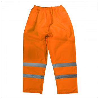Sealey 807MO Worksafe® Hi-Vis Orange Waterproof Trousers - Medium