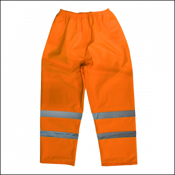 Sealey 807XXLO Hi-Vis Orange Waterproof Trousers - XX-Large