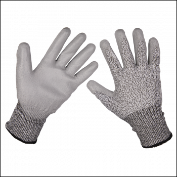 Sealey 9139L Worksafe® Anti-Cut PU Gloves (Cut Level C), Large - Pair
