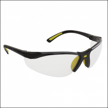 Sealey 9213 Worksafe® Zante Style Clear Safety Glasses with Flexi Arms