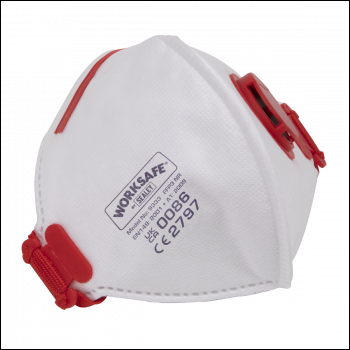 Sealey 9333/10 Worksafe® Valved Fold Flat Mask FFP3 - Pack of 10