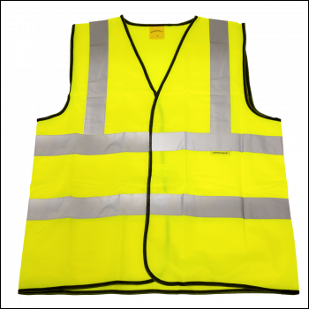 Sealey 9804L Worksafe® Hi-Vis Yellow Waistcoat - Large