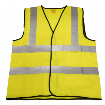 Sealey 9804M Worksafe® Hi-Vis Yellow Waistcoat - Medium