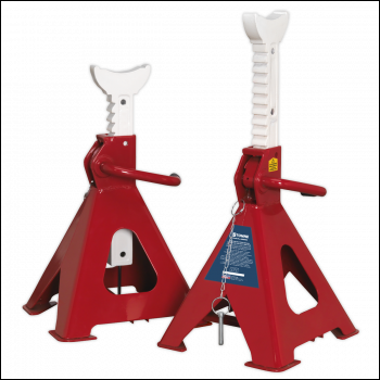 Sealey AAS5000 Auto Rise Ratchet Axle Stands (Pair) 5 Tonne Capacity per Stand