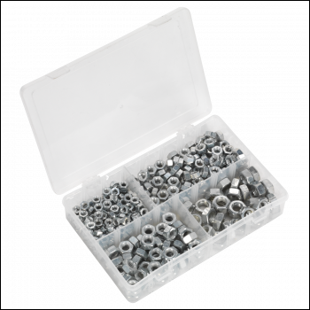 Sealey AB030SN Steel Nut Assortment 1/4 inch -1/2 inch UNC 320pc