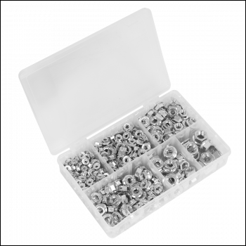 Sealey AB031FN Serrated Flange Nut Assortment M5-M12 390pc