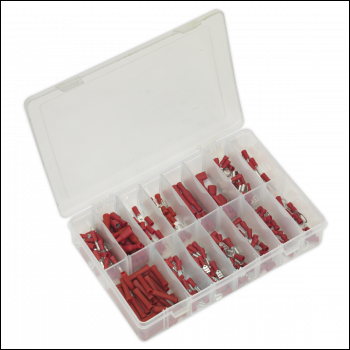 Sealey AB039RT Crimp Terminal Assortment 260pc - Red