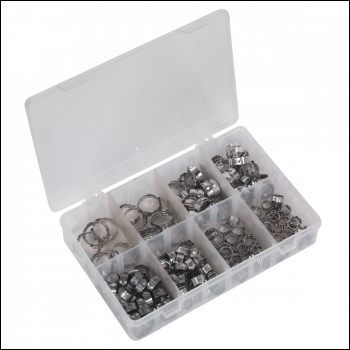 Sealey AB043SE Stainless Steel O-Clip Single Ear Assortment 160pc