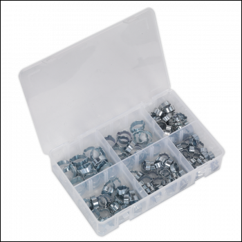 Sealey AB044DE Zinc Plated O-Clip Double Ear Assortment 140pc
