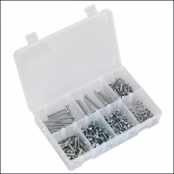 Sealey AB049SNW High Tensile Setscrew, Nut & Washer Assortment M5 444pc