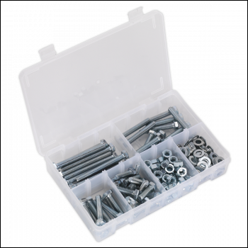 Sealey AB051SNW High Tensile Setscrew, Nut & Washer Assortment M8 220pc