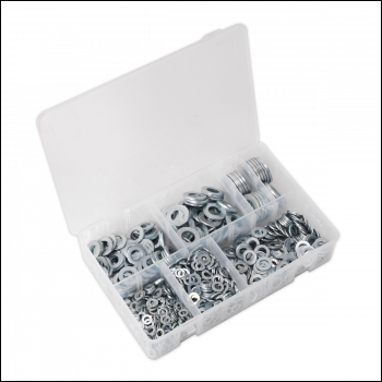 Sealey AB055WA Flat Washer Assortment M5-M16 Form A 1070pc
