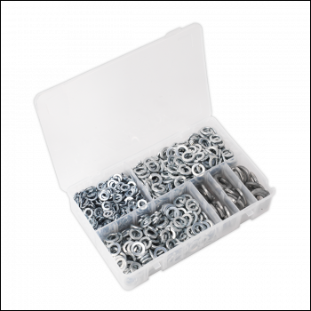 Sealey AB058SW Zinc Plated Spring Washer Assortment M6-M16 1010pc - DIN 127B