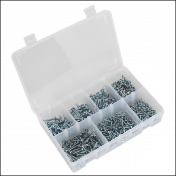 Sealey AB060SDS Zinc Plated Self-Drilling Pan Head Phillips Screw Assortment 500pc