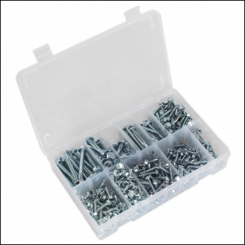 Sealey AB061SDH Zinc Plated Self-Drilling Screw Assortment Hex Head 410pc