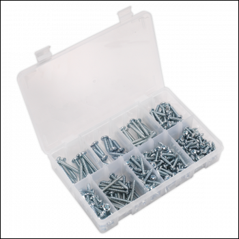 Sealey AB064STPP Zinc Plated Self-Tapping Pan Head Pozi Screw Assortment 305pc - DIN 798CZ