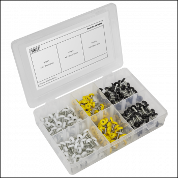 Sealey AB195NP Numberplate Screw Assortment 4.8mm x 18mm 195pc - Plastic Enclosed Head