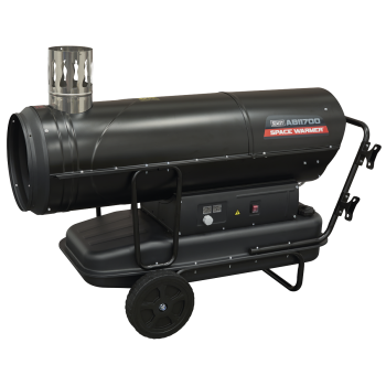 Sealey ABI1700 Space Warmer® Indirect Kerosene/Diesel Heater with Wheels 170,000Btu/hr