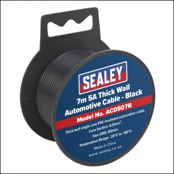 Sealey AC0507B Automotive Cable Thick Wall 5A 7m Black