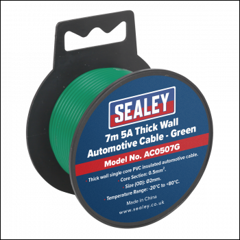 Sealey AC0507G Automotive Cable Thick Wall 5A 7m Green