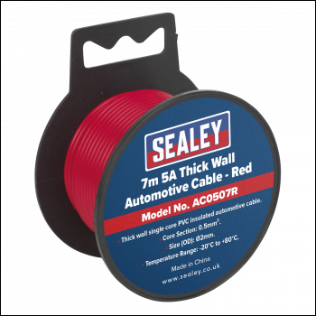 Sealey AC0507R Automotive Cable Thick Wall 5A 7m Red
