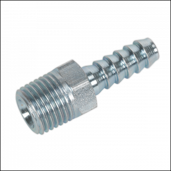 Sealey AC08 Screwed Tailpiece Male 1/4 inch BSPT - 1/4 inch  Hose Pack of 5