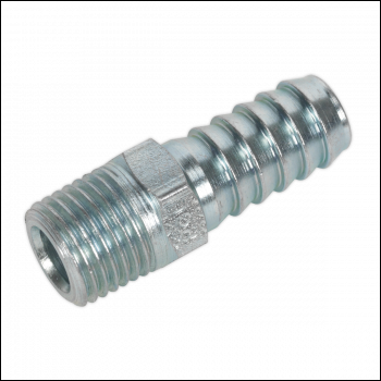 Sealey AC09 Screwed Tailpiece Male 1/4 inch BSPT - 3/8 inch  Hose Pack of 5
