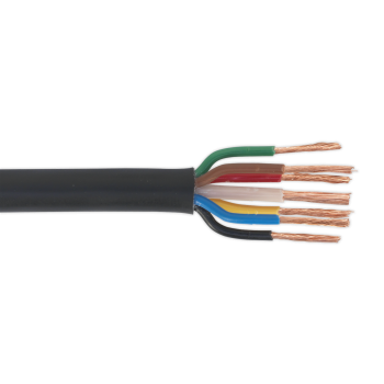 Sealey AC28307CTH Thin Wall Automotive Cable 6 x 1mm² 32/0.20mm, 1 x 2mm² 28/0.30mm 30m - Black