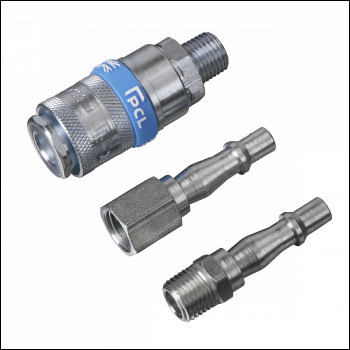 Sealey AC60 PCL Air Tool Coupling Kit 1/4 inch BSPT 3pc