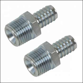 Sealey AC99 PCL Screwed Tailpiece Male 1/2 inch BSPT - 1/2 inch  Hose - Pack of 2