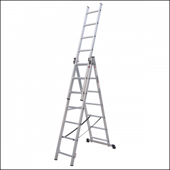 Sealey ACL307 Extension Combination Ladder 3 x 7 Aluminium - EN 131