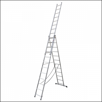 Sealey ACL312 Extension Combination Ladder 3 x 12 Aluminium - EN 131