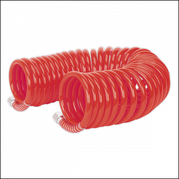 Sealey AH10C/8 PU Coiled Air Hose with 1/4 inch BSP Unions 10m x 8mm