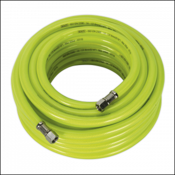Sealey AHFC15 High-Visibility Air Hose with 1/4 inch BSP Unions 15m x 8mm