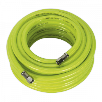Sealey AHFC15 Air Hose High-Visibility 15m x Ø8mm with 1/4 inch BSP Unions