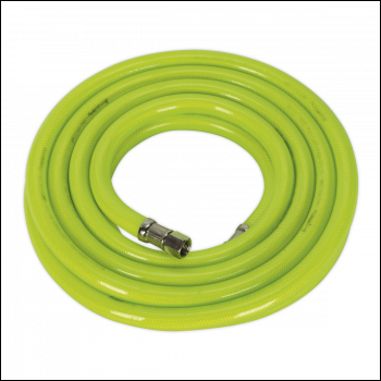 Sealey AHFC538 Air Hose High-Visibility 5m x Ø10mm with 1/4 inch BSP Unions